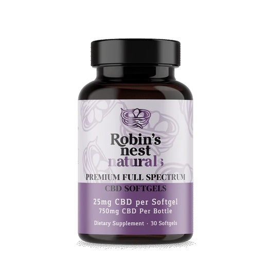 Robin's Nest Naturals: 25 mg Premium Full Spectrum Softgel