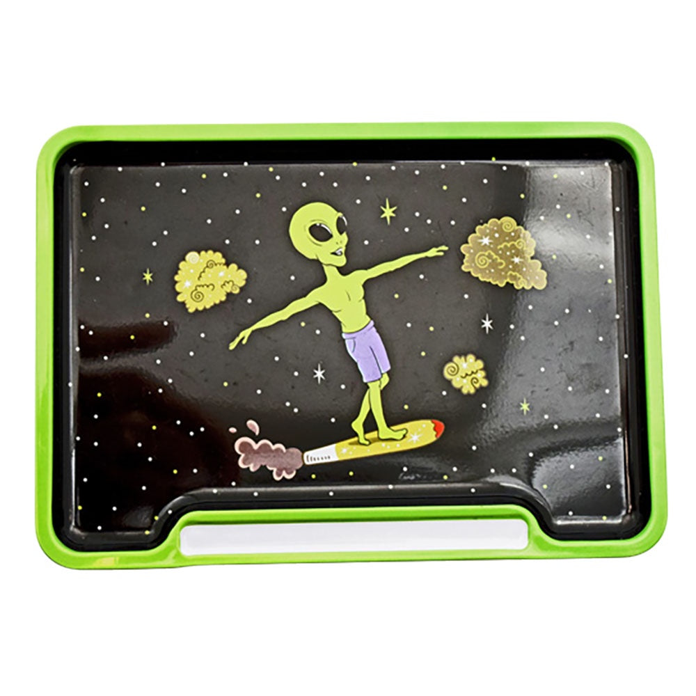 Alien Doobie Surfer Rolling Tray Box | 8"x5.75"