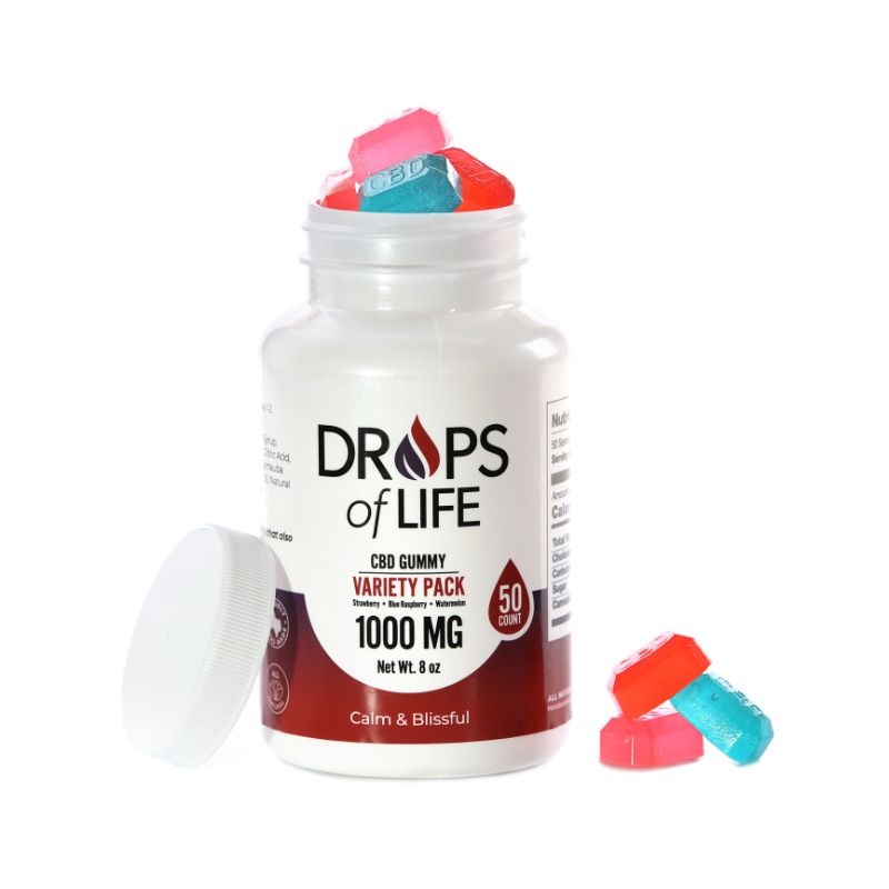 Drops of Life CBD Gummy Variety Pack 1000mg