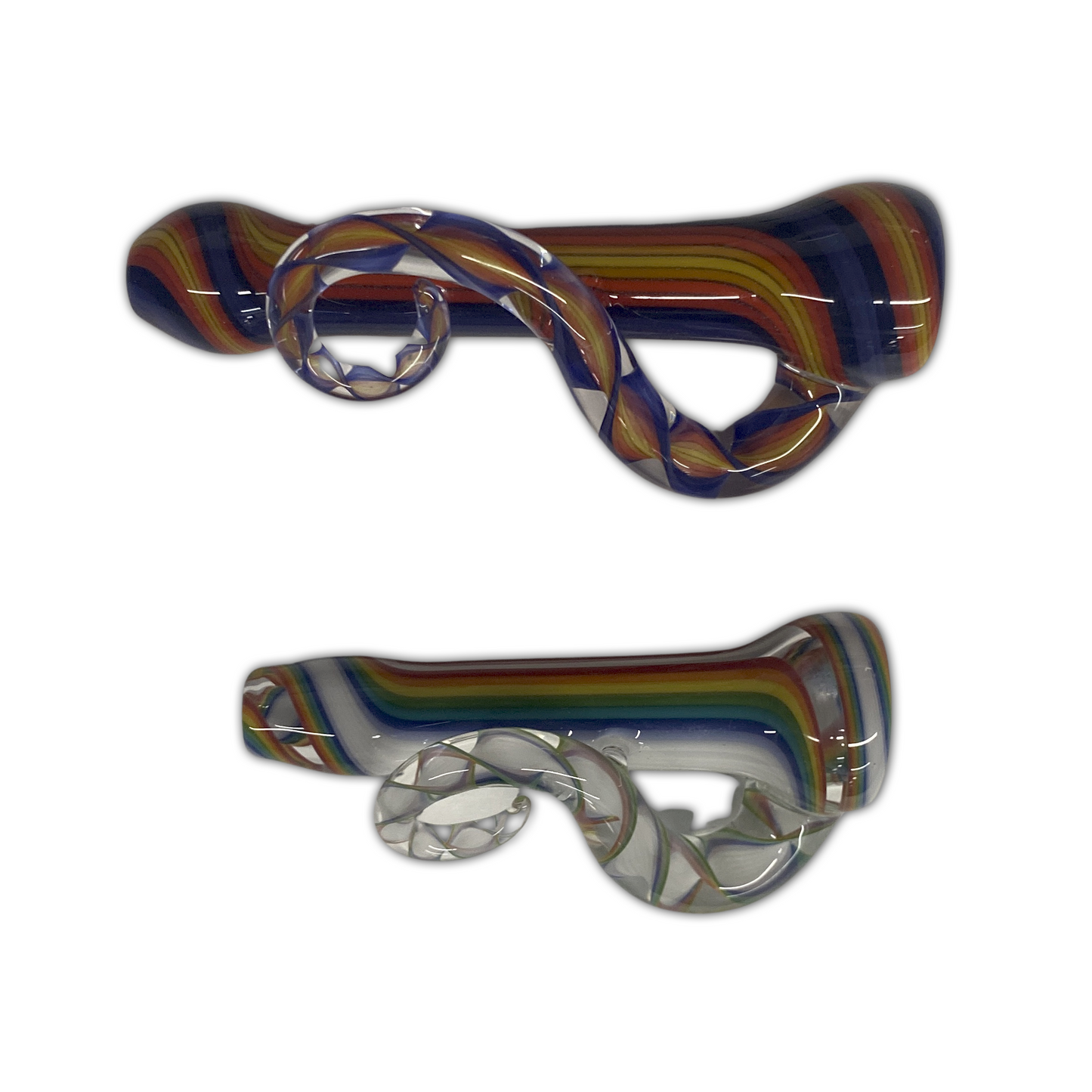 Glass BGMD Handblown Linework Horn Chillum