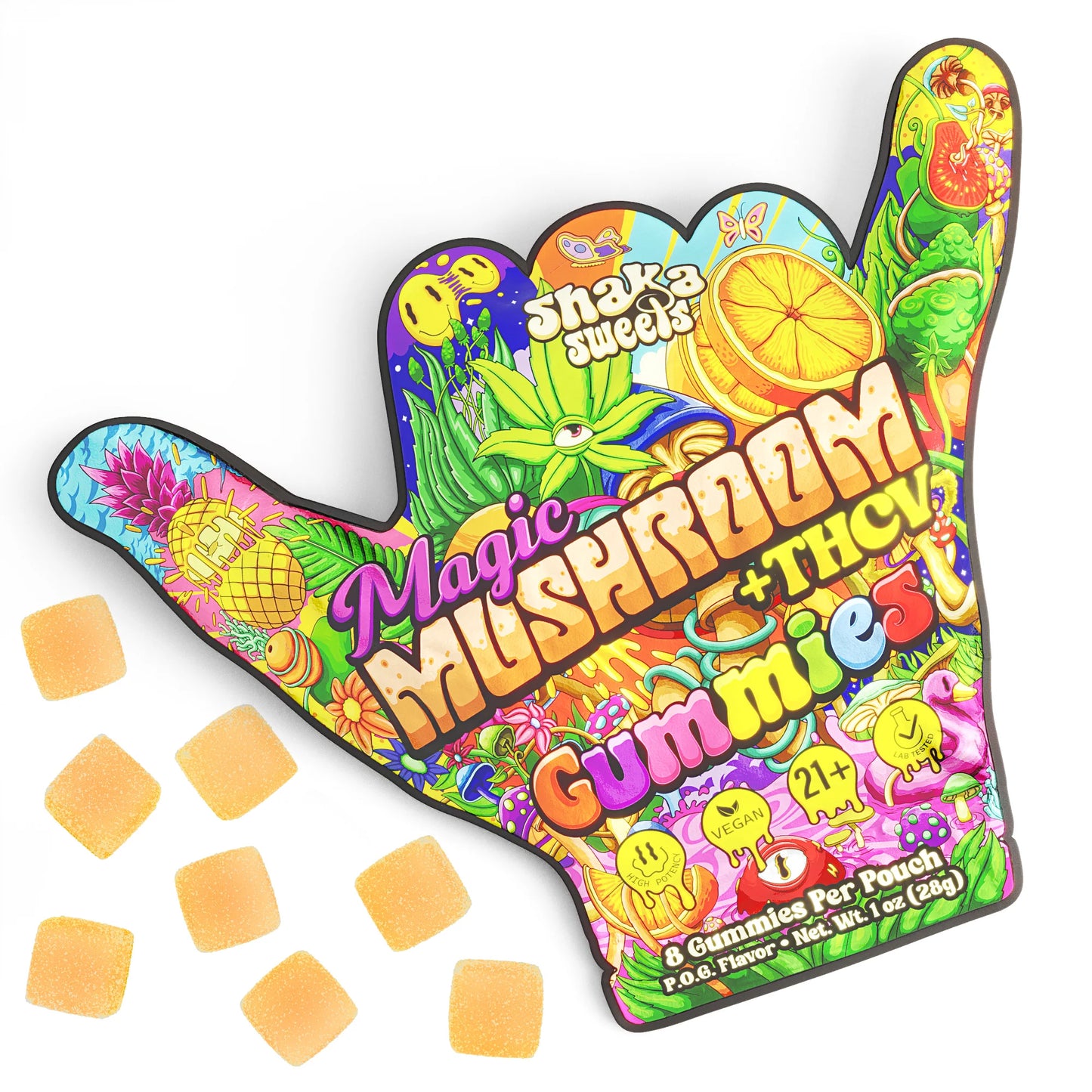 Shaka Sweets: Magic Mushroom + THC Gummies