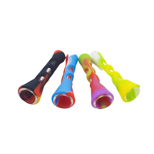 Silicone Chillum with Glass Bowl