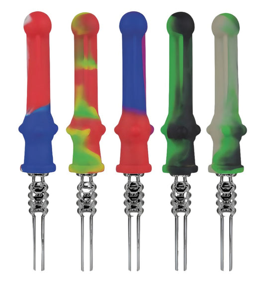 Silicone Dab Straw w/ 14mm Quartz Tip